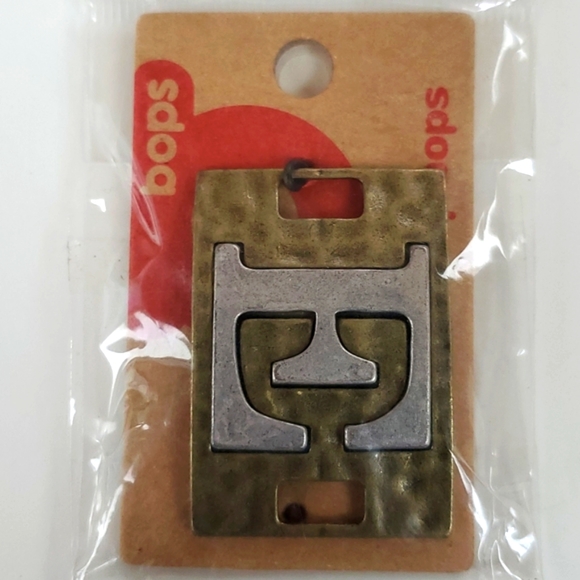 Boutique Swap Bops Adornment Charm Large Rectangle E Any Necklace or Bracelet - Picture 1 of 5